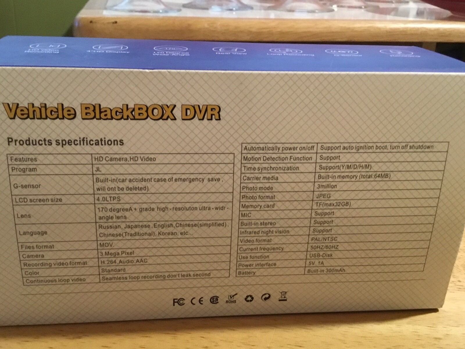 VEHICLE BLACKBOX DVR USED ONCE EVERYTHING INCLUDED EXCEPT DIRECTIONS EXTRA SIM