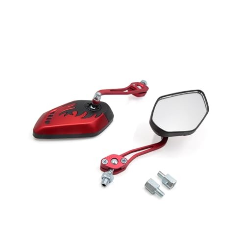 8mm 10mm Thread Dia Motorcycle Motorbike Modified Rearview Mirror Red Car