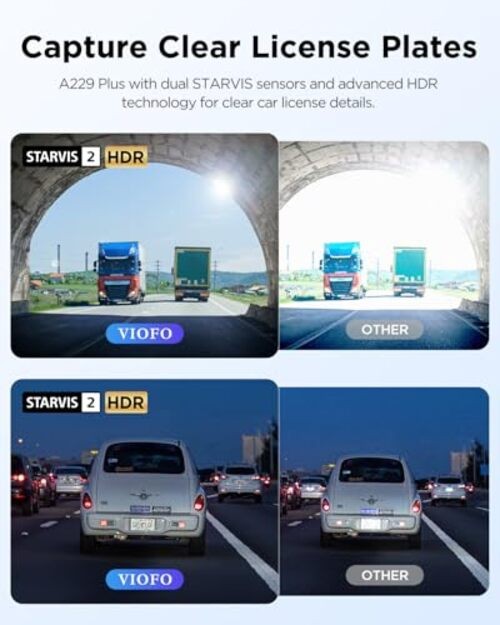 A229 Plus Dash Cam Front and Rear, Dual STARVIS 2 Sensors, 2 Channel HDR,