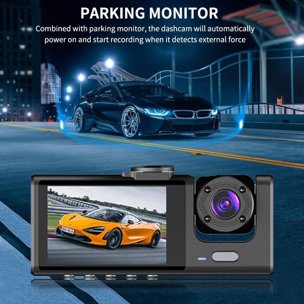Dash Cam Car Dual Lens HD 1080P Front/Rear/Inside Video Recorder Camera G-Sensor