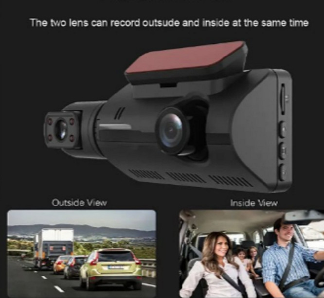 2 Lens Car Video Recorder, HD1080P Dash Cam Car 3.0inch IPS Night Vision