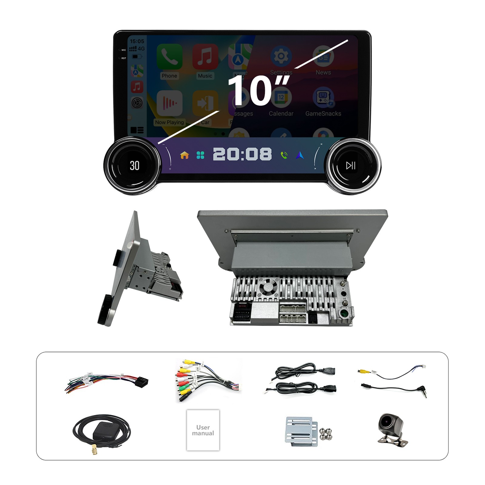 10 Inch Single DIN 10” Android 13 Touch Screen Car Stereo Head Unit Radio