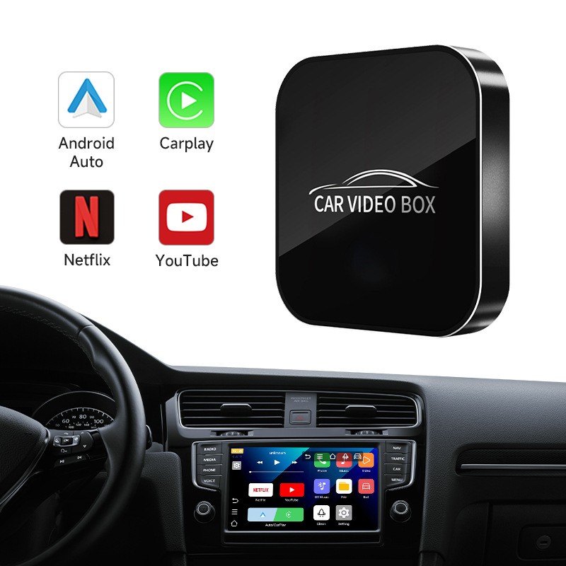 Android Box Wireless Compatible with CarPlay Android Auto YouTube MirrorLink WiF