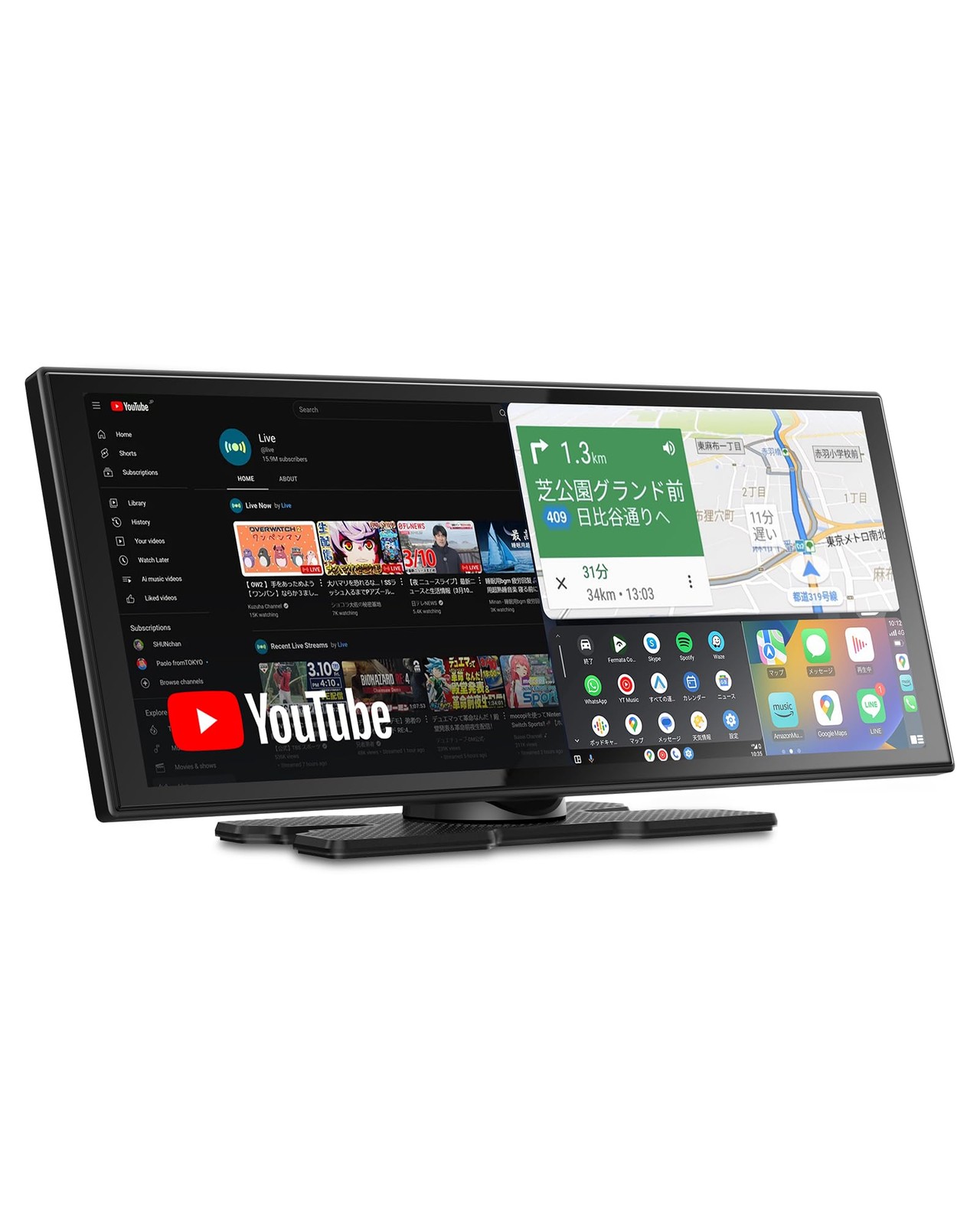 OTTOCAST ScreenFlow Portable Display Audio Wireless CarPlay Android Auto YouTube