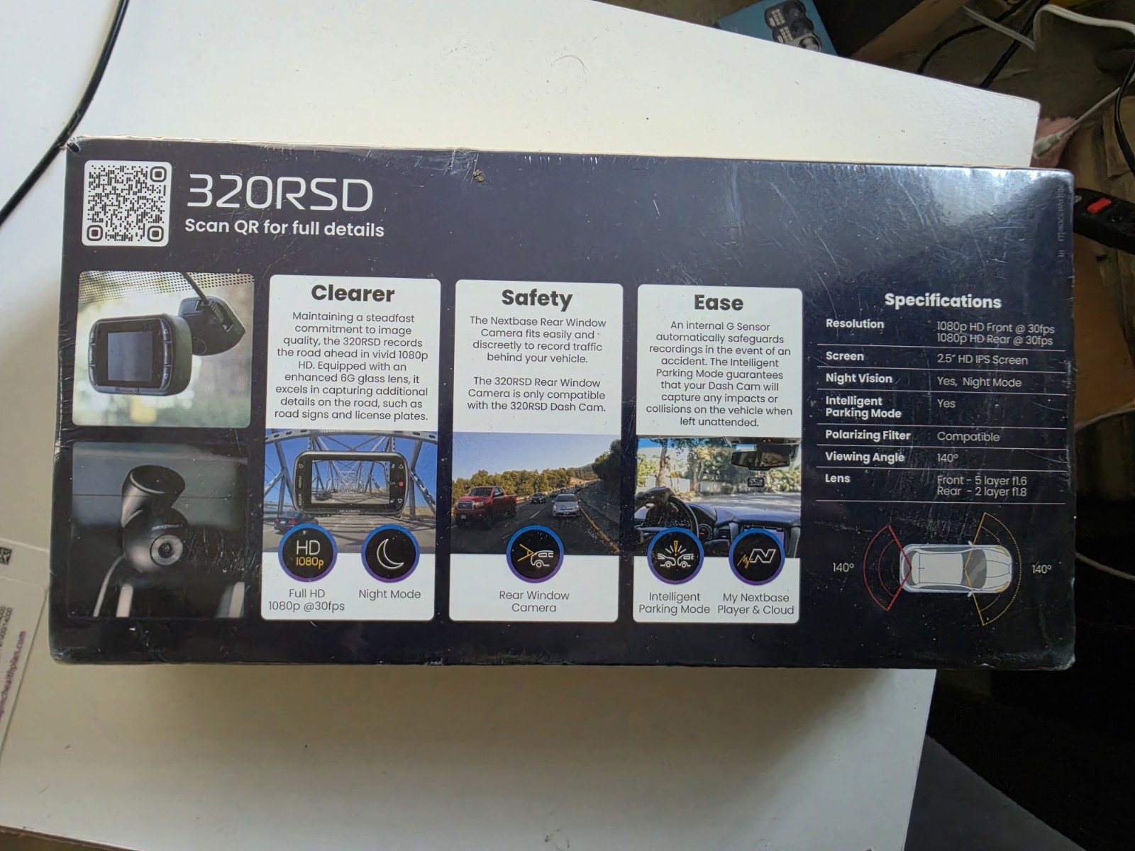 Nextbase 320XR Dash Camera with Rear Window Camera – Black READ LISTING DETAILS