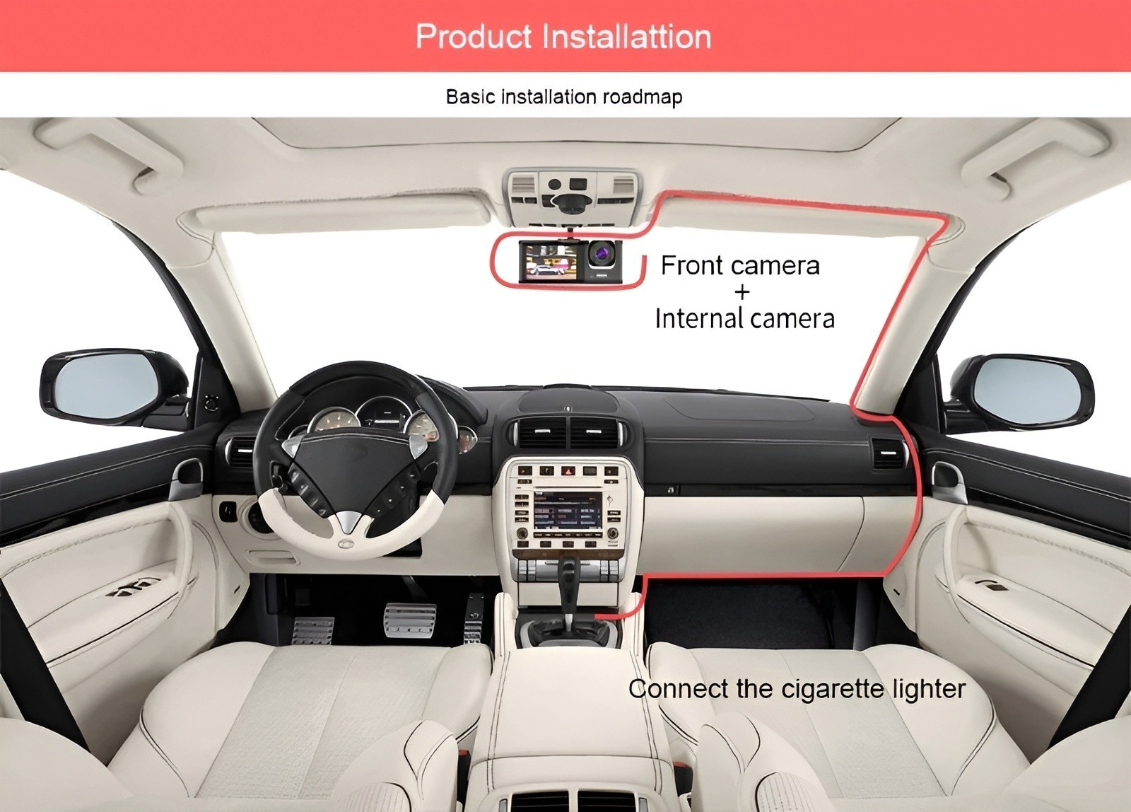Dash Cam Front Rear Inside 1080P Night Vision G-Sensor Parking Monitor