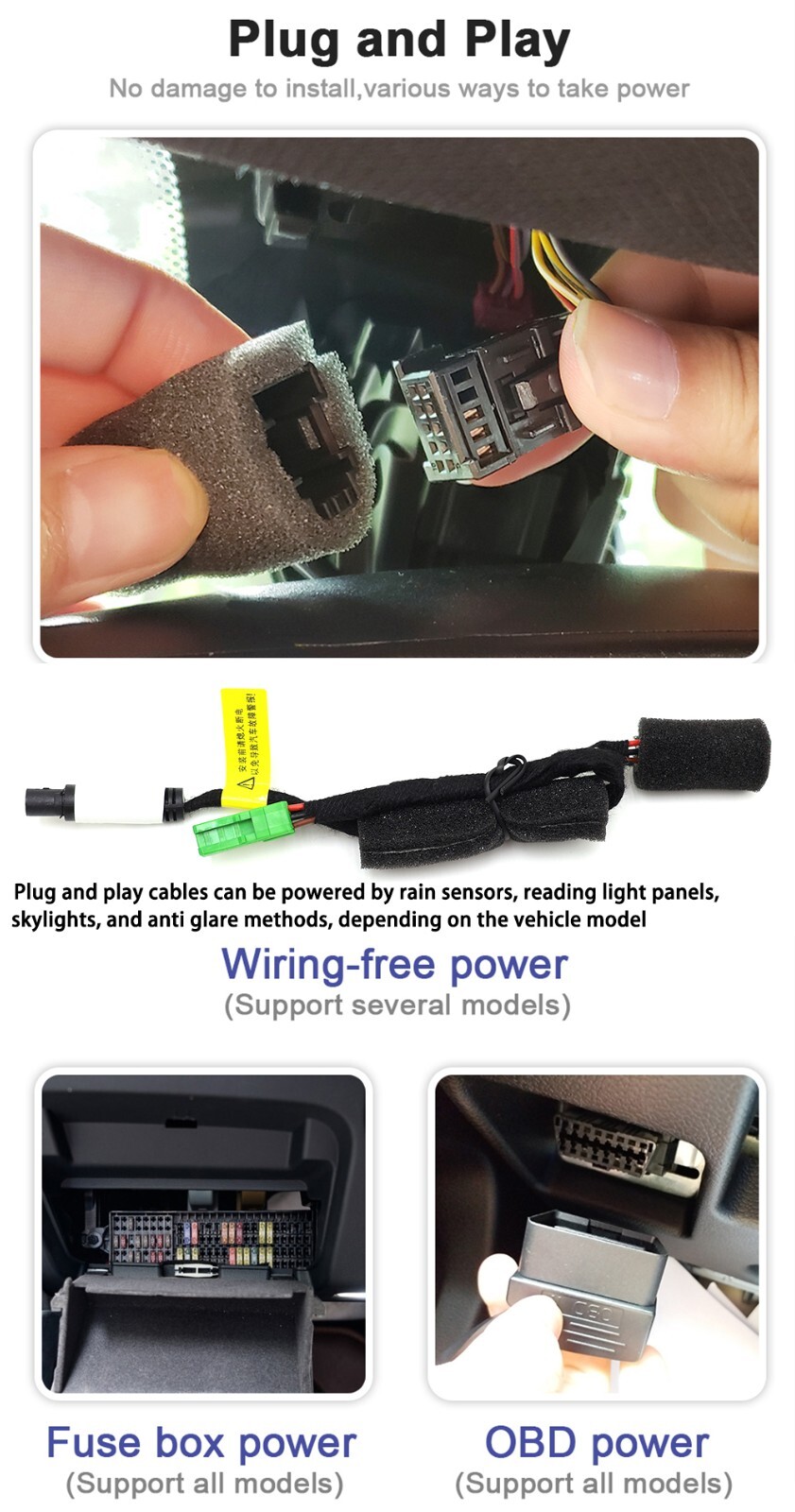 Plug and Play 4K Wifi Car Dash Cam Camera for Volvo EC40 C40 Recharge 2021-2025
