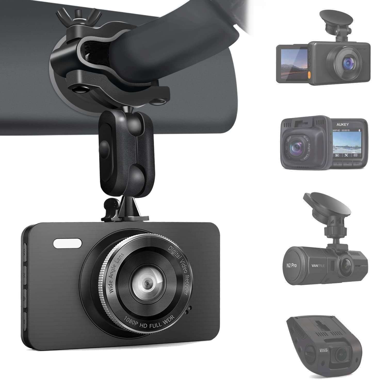 S80 Dash Cam Mount, Dash Cam Mirror Mount Holder with 16Pcs Joints for Rove APEM