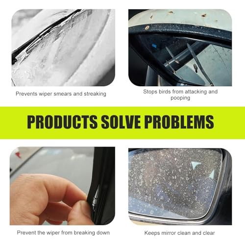 5 PCS Side Mirror Covers and Windshield Wiper Covers, Front Rear Side Mirror