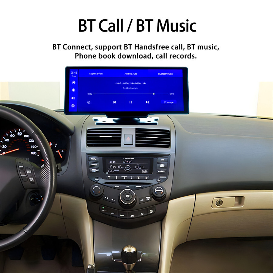 Car Dash Cam 4K Dashboard DVR Video Recorder For Carplay APP Control Bluetooth