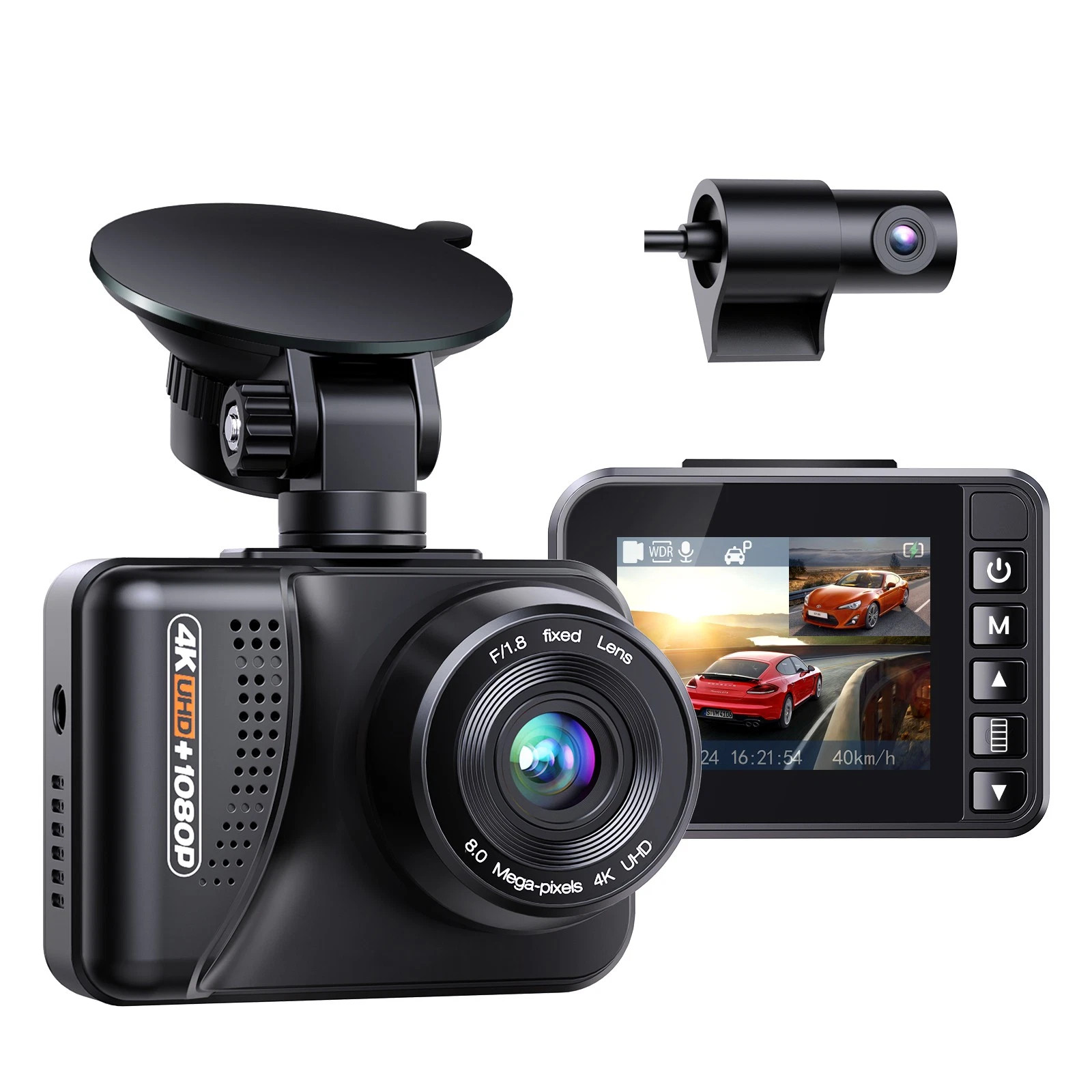 Campark Front Inside Dual 1080P GPS Dash Cam FHD Car Camera 4 IR Night Vision