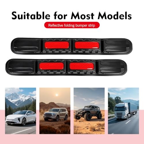 Car Bumper Anti-Collision Strip, 3D Reflective Door Edge Anti-Scratch 2 PCS Red