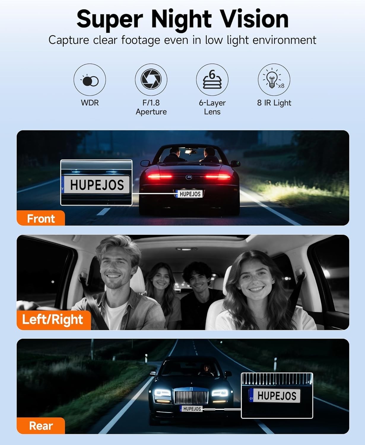 360° Dash Cam Front and Rear Inside, 4 Channel Dash Camera for Cars FHD 1080P…