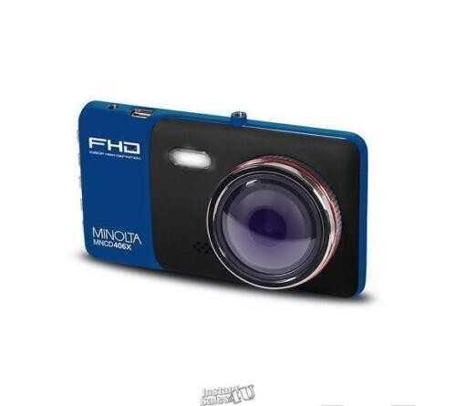 Minolta 1080p Full HD Blue Dash Camera 2-Channel 4-Inch LCD Screen MNCD406X