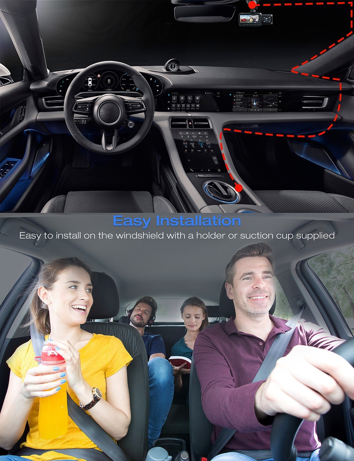 TOGUARD 4K 1080P Dash Cam WiFi GPS Car Camera DVR Recorder Parking Monitor 170°