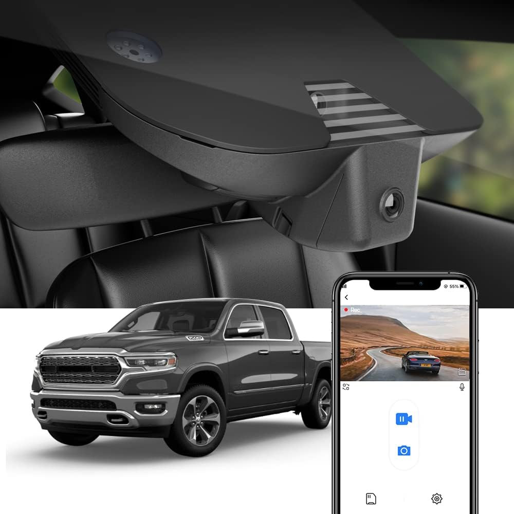 4K Dash Cam Suitable for RAM 1500 (Model B) 2019-2024 Rebel Big Horn Laramie Tra