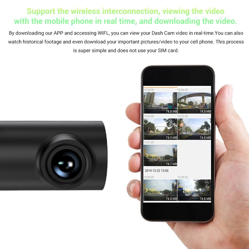 Wireless 1080P Car Dash Camera Front and Rear Angle Len Cam Dashcam Night Vision