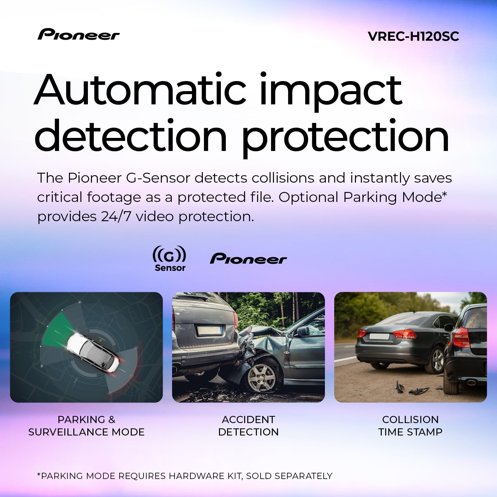 Pioneer VREC-H120SC Compact Dash Camera –Discreet 1.5K Resolution Front Dash Cam
