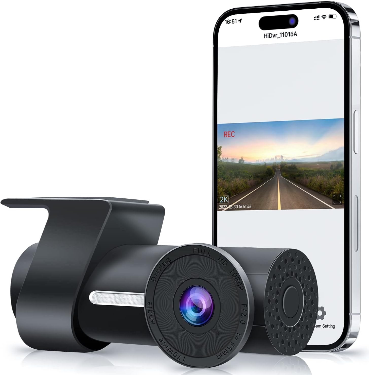 Dash Cam Front 2K 1440P WiFi, Fortdows, with 32GB SD Sealed NIB