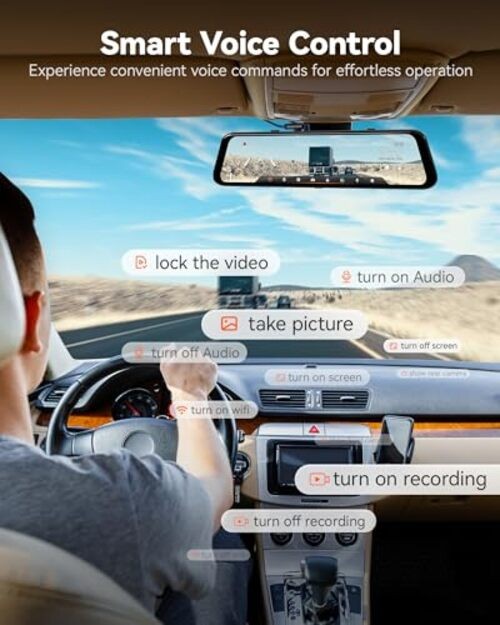 G850 PRO 4K Mirror Dash Cam with ADAS and BSD, Smart Rear View Mirror with