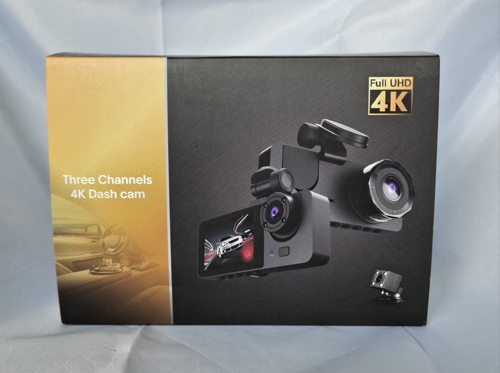 NEW 4K Dash Cam 3 Channel Front Rear Interior Camera 170° G-Sensor