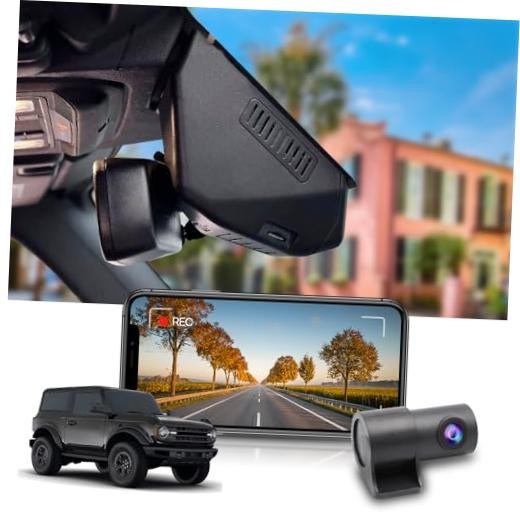 2160P+Rear 1080P Dash Cam Adapts for Ford Bronco & Rapor Front 4K+Rear 1080P