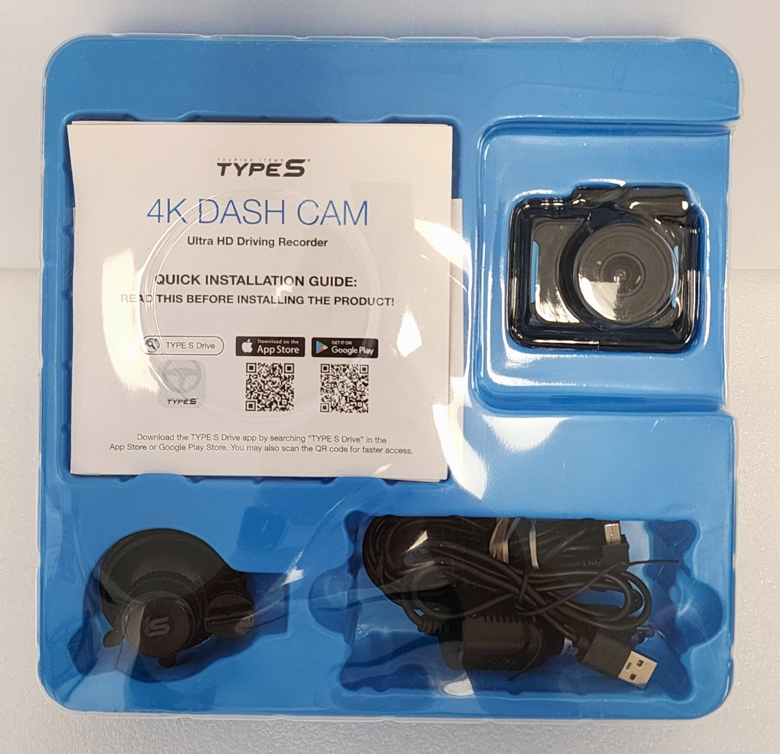 Type S 4K Dash Cam – Ultra HD Video Recording BT530024-80, New