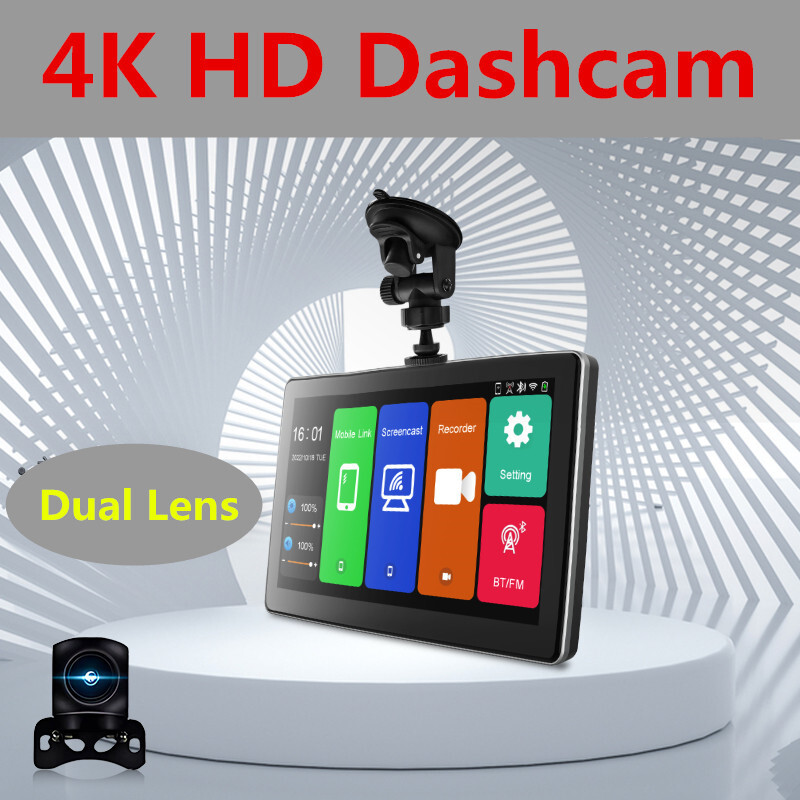 Car DVR Dash Cam Front Rear Dual Cameras Recorder Bluetooth FM AUX Video Player