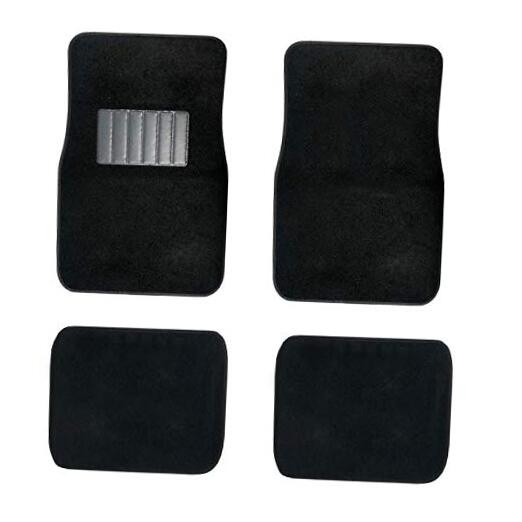 New Carpet Car Floor Mats 4 Pc Set for Cars Trucks SUVS with Heel Pad -Front