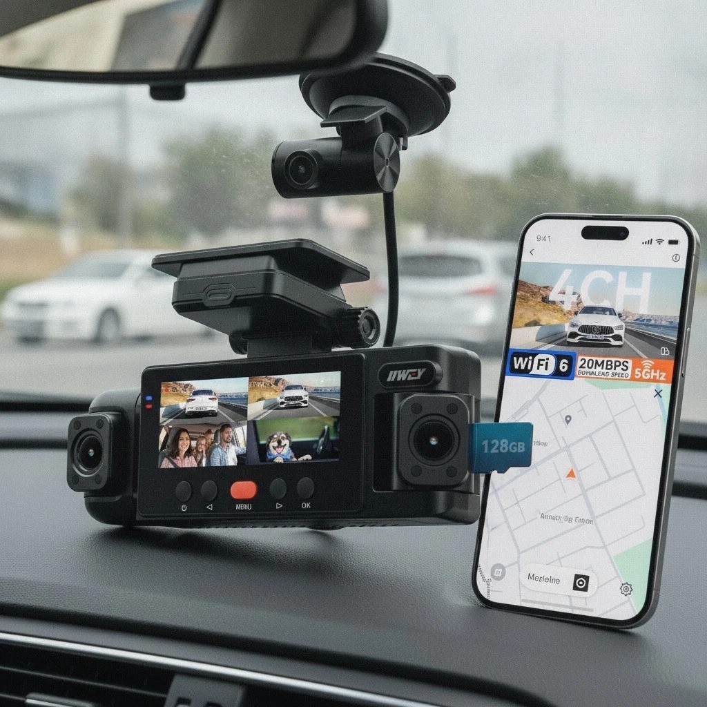 N6 Dash Camera – 1080P FHD, 360° Coverage, Night Vision & Parking Protection