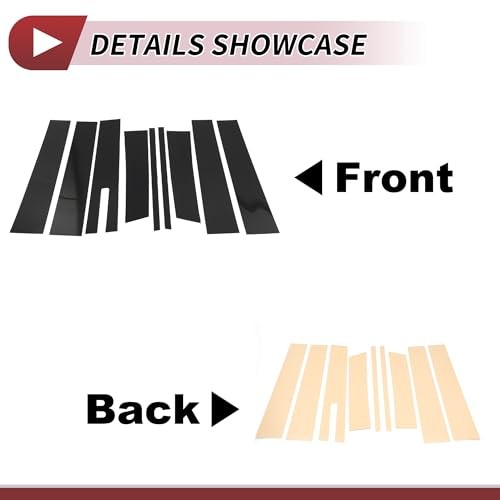 9 Pcs Door Pillar Window Trim for Lincoln MKT 2010-2015 Front Rear Left Black