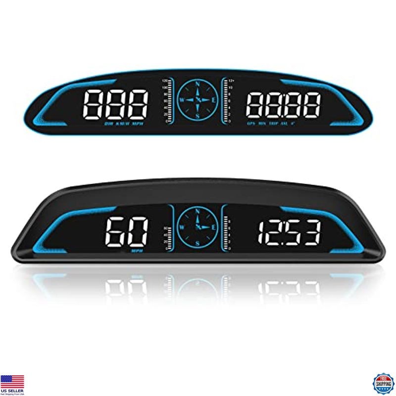Digital GPS Speedometer Heads Up Display 5.5″ LCD HUD with Overspeed Alarm