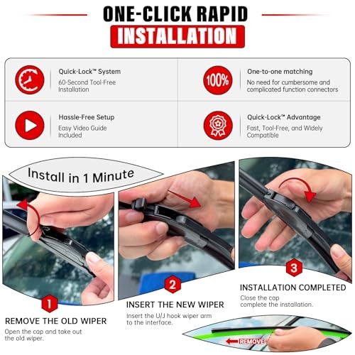 3 Pack Windshield Wiper Blades Replacement for Nissan Rogue 2014-2022 2023 |