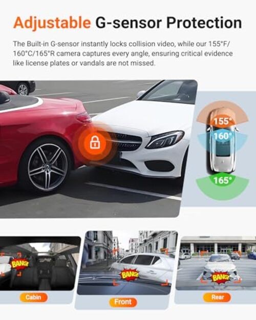 N4 Pro S 4K 3 Channel Dash Cam for Truck, 4K+1080P+2.5K Front Inside N4 PRO S