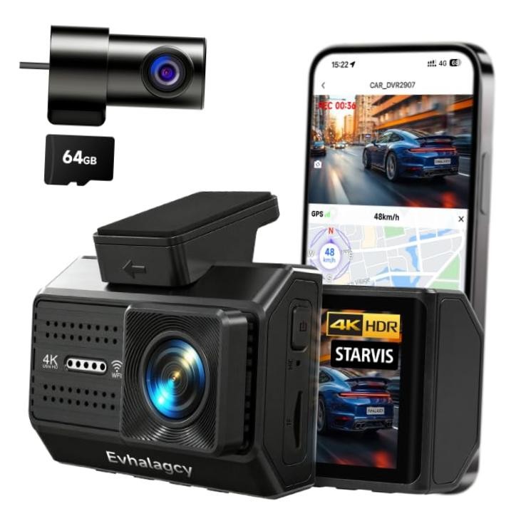 4K+1080P Dash Cam Front and Rear, Osmo Dashcam pro with STARVIS Night Vision,
