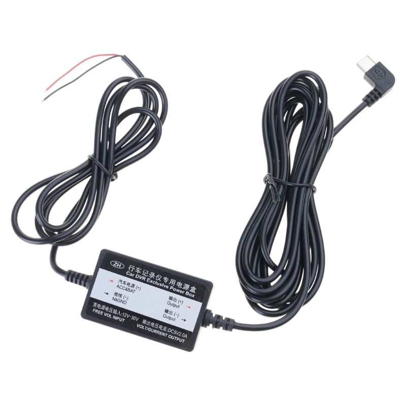 Car Charger for Dash Cams GPS 12V24V to 5V2A Type C Output Battery Connection