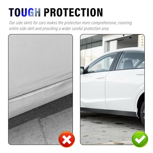 13Ft x 3.15In Side Skirts for Cars Protector,Flexible Rubber Bumper Guard for