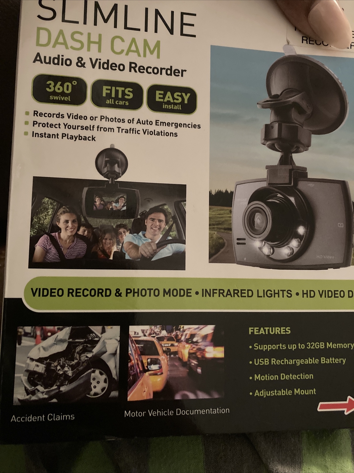 ITEK BY SOUNDLOGIC SLIMLINE DASH CAM AUDIO & VIDEO RECORDER 2.4 LCD SCREEN NEW