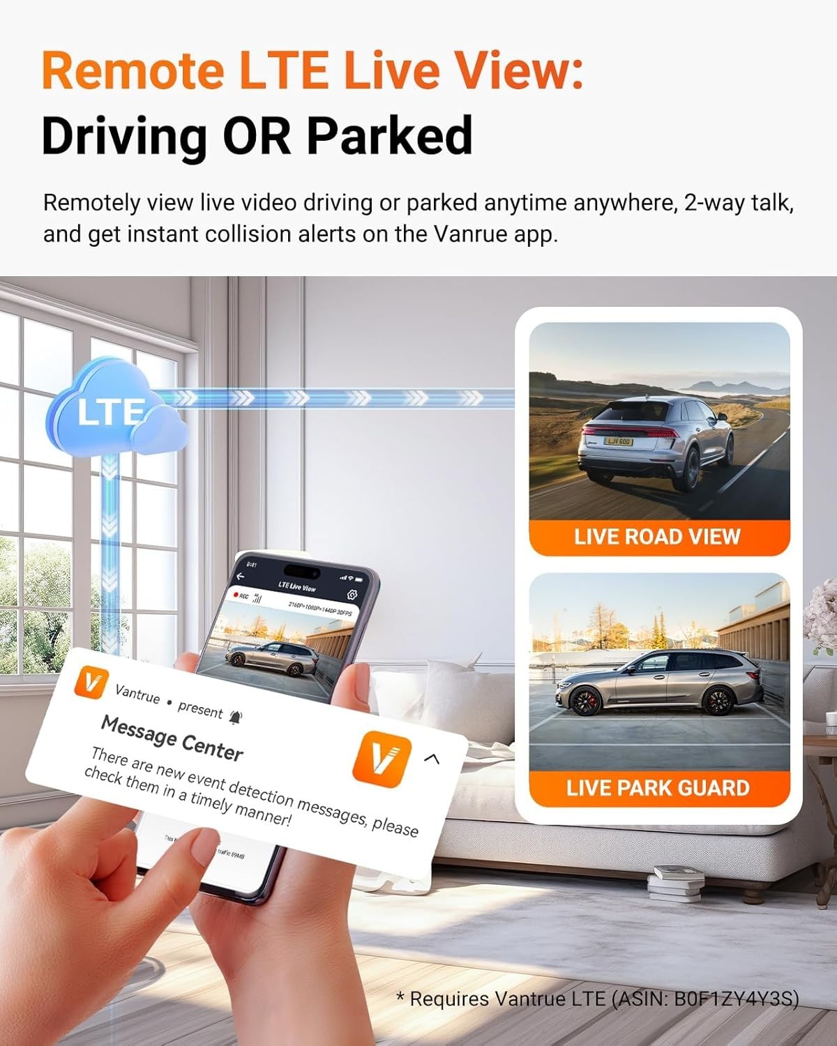 Vantrue N4 Pro S (N4 Pro S) 3 Channel Dashcam 4K + 1080P + 2.5K Optional LTE