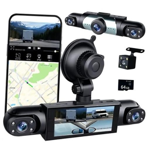 4 Channel Dash Cam 360° View, 1080P Front and Rear Inside, Left Y108WiFi+64G
