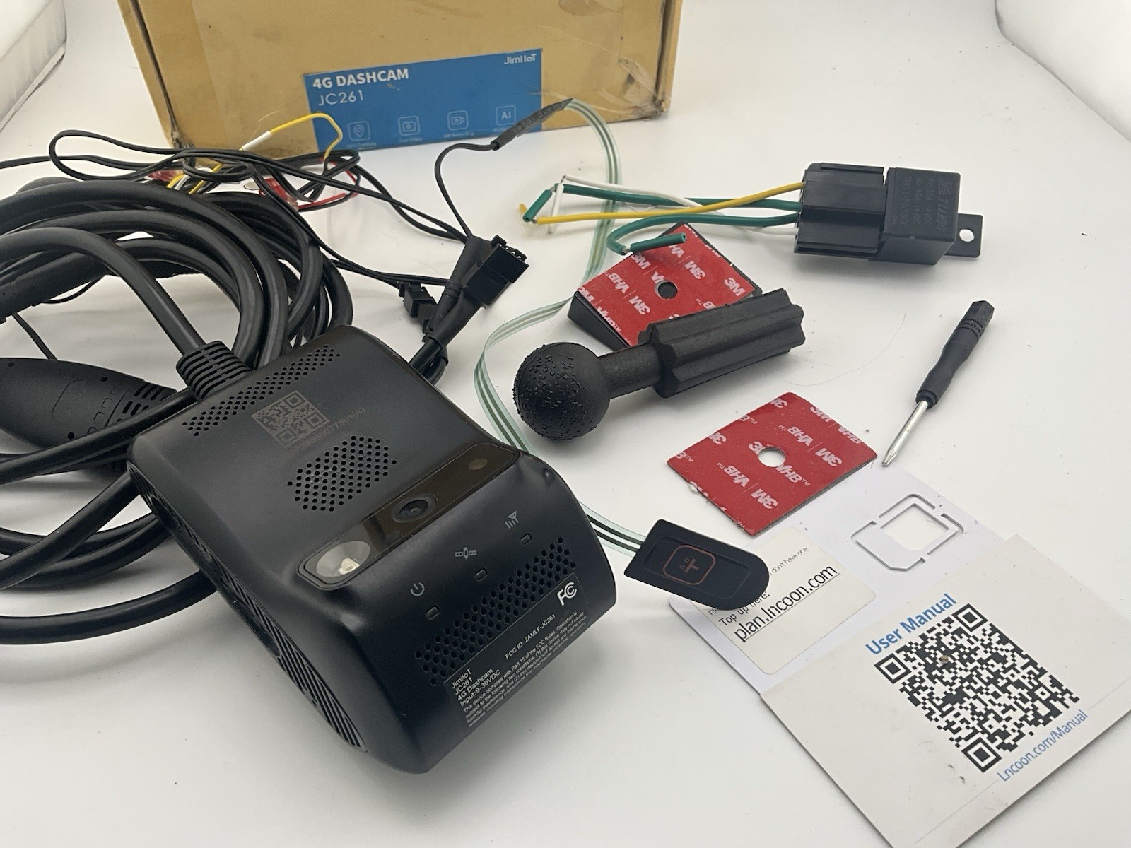 Jimi IoT JC261 4G LTE Dashcam AI Fleet Telematics GPS Tracking – With Box / Used