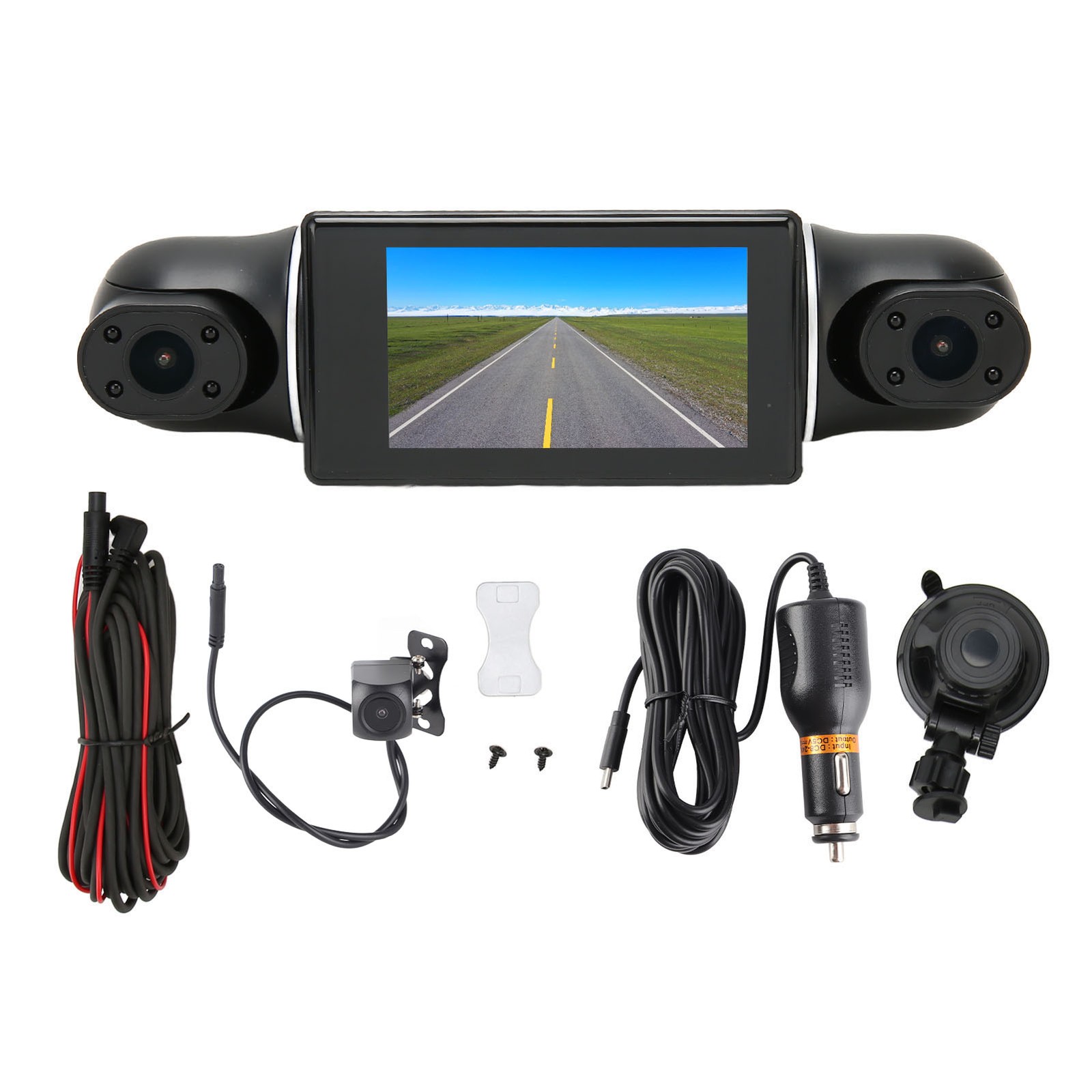 4 Channel Camera 3 Inch Display HD 1080P IR Night 360 Degrees Panoramic