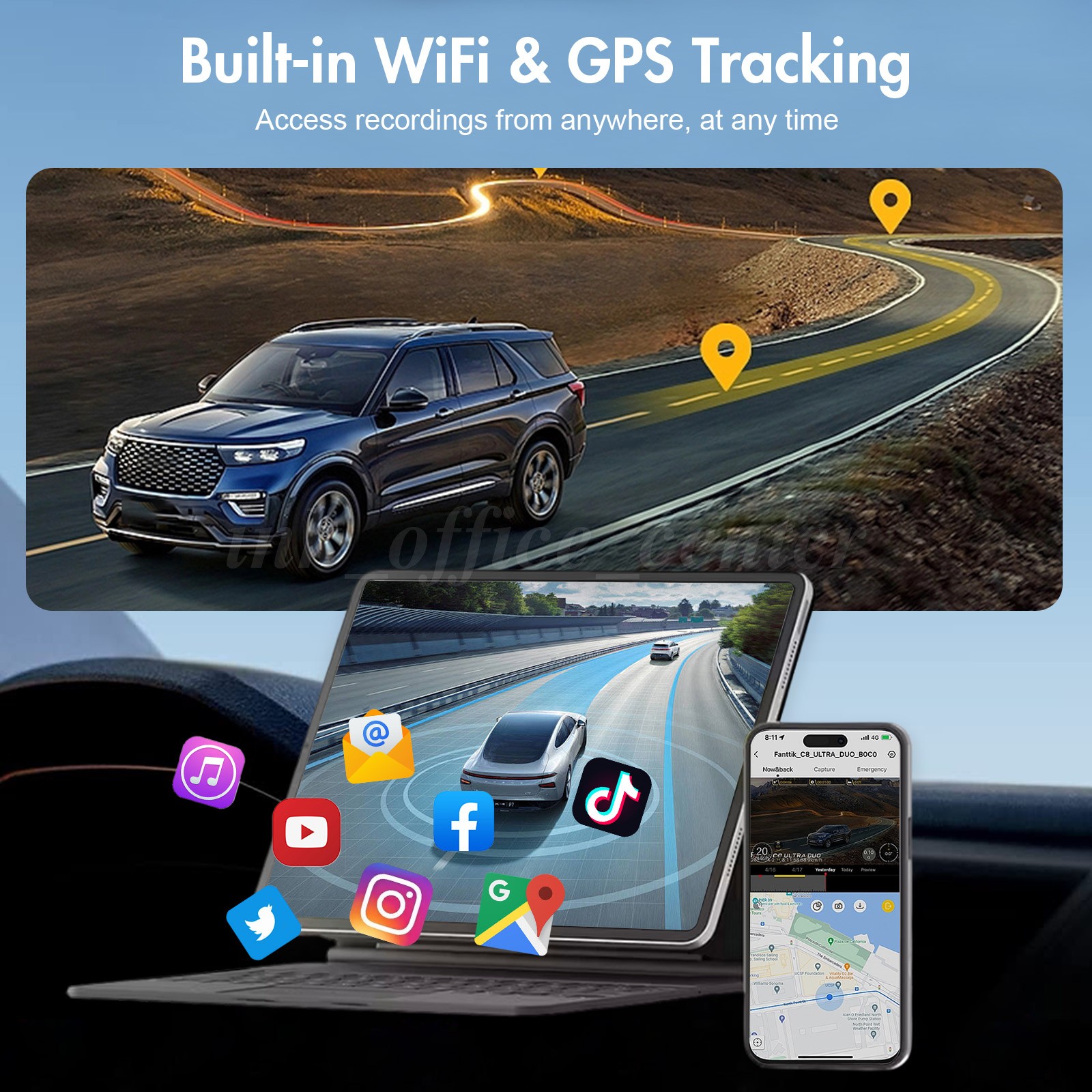 HD 4K Car Dual Lens Dash Cam 3.18″ DVR Recorder Front & Rear Camera Night Vision