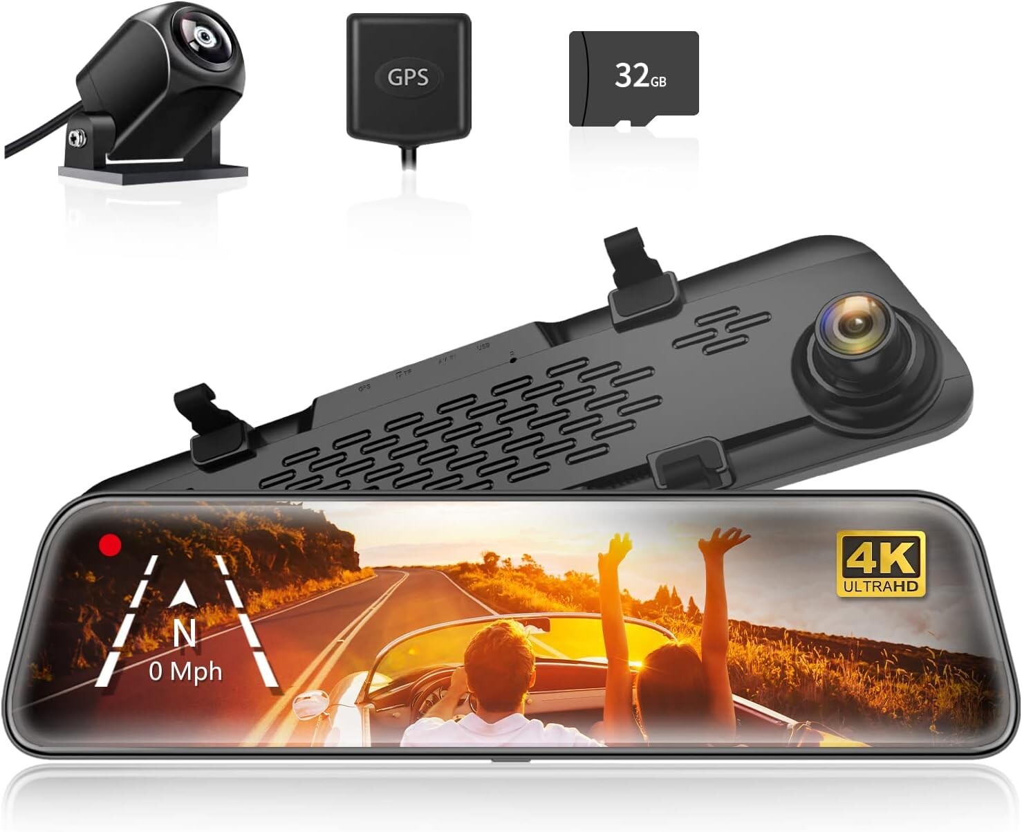 Advanced Mirror Dash Cam – Crystal-Clear Night Vision – GPS Tracking