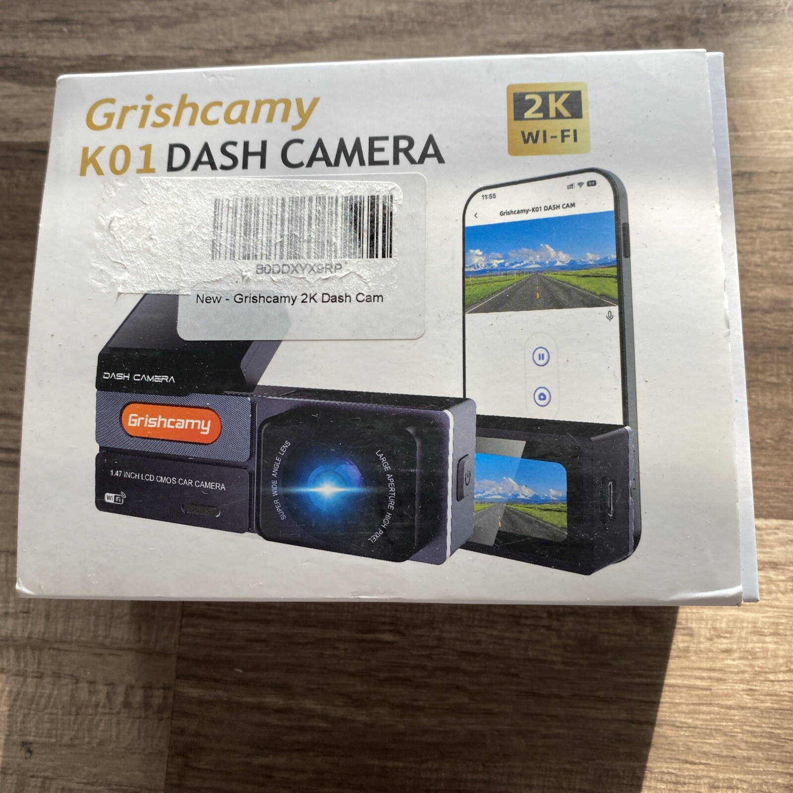 Grishcamy Dash Cam WiFi 2K Dash Camera for Cars QHD Dashcams Car Camera /ae