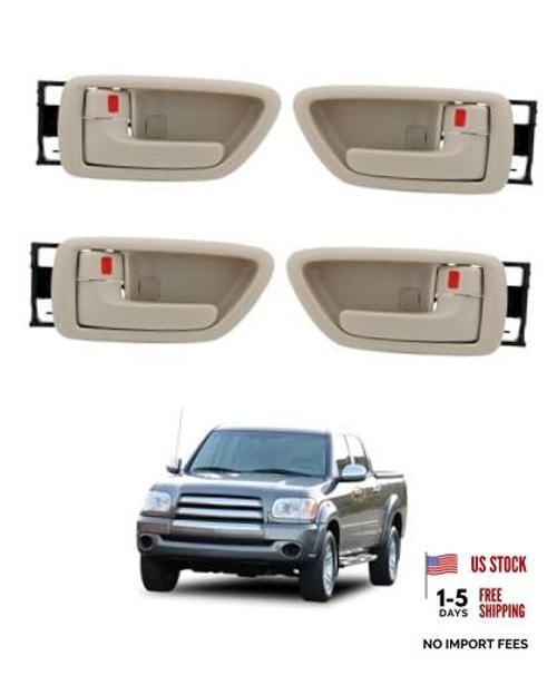 Interior Door Handles Set W/ Bezel (4Pcs), 2000-2007 Beige 4PCS Beige