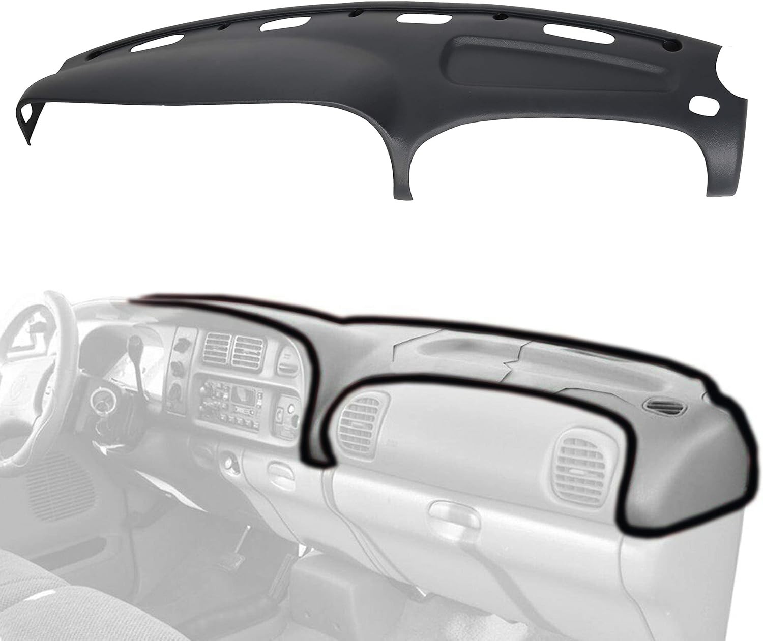 Dash & Bezel Cover Compatible with 1998-2002 Dodge Ram 1500 2500 3500 Trucks NEW