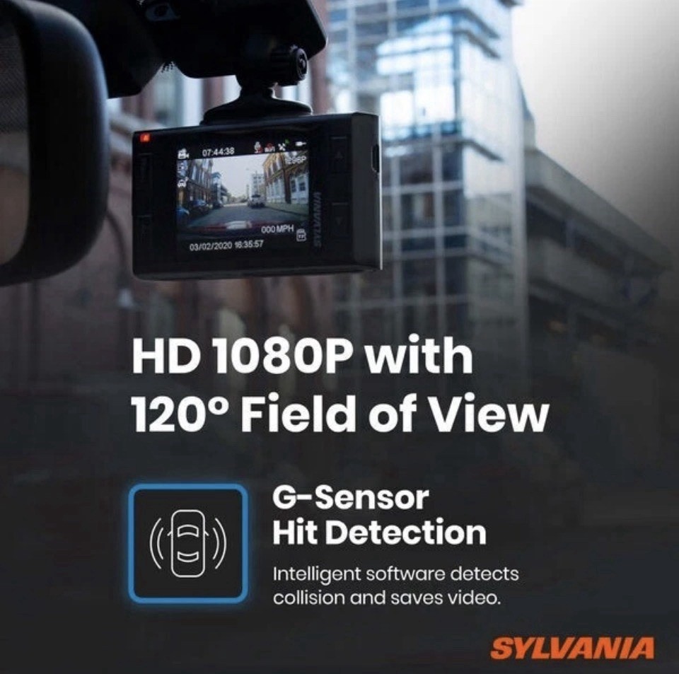 Sylvania: Roadsight Plus Dash Camera HD 1080p + 32GB Micro SD Memory Card