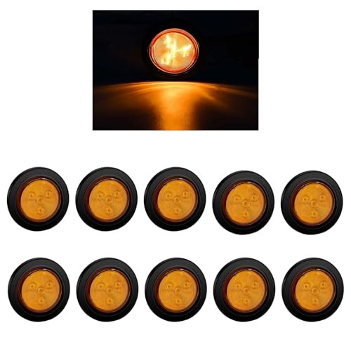 Round LED Clearence Light Front Rear Side Marker Indicators Light、Round LED