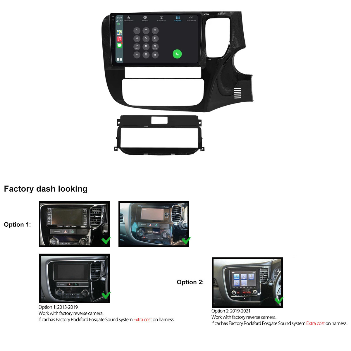 9” Apple CarPlay Auto 6+128GB Head Unit radio For Mitsubishi Outlander 2013-21